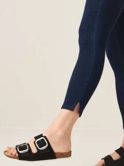 Leggings En Joggingbroeken*Next Blauw met wassing - Cropped denim jersey legging