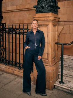 Jumpsuits En Playsuits*Next Blauw met wassing - Denim Belted Wide Leg Jumpsuit
