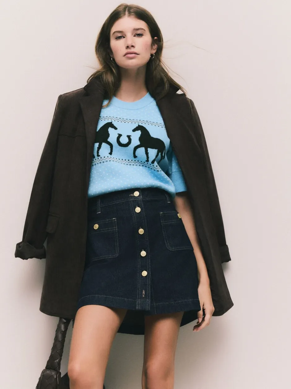 Rokken|Next - Denim Patch Pocket Mini Skirt Blauw met wassing