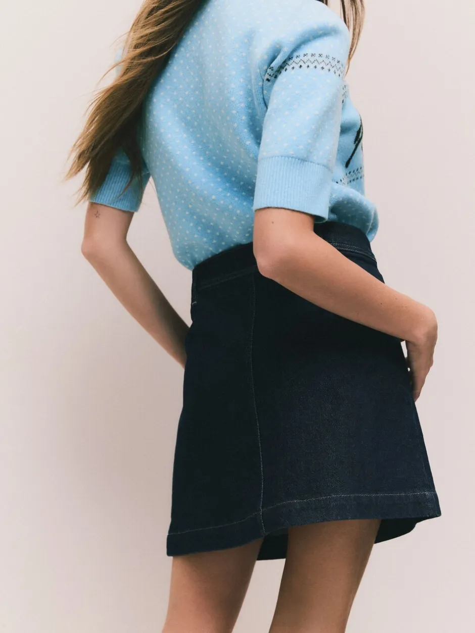 Rokken|Next - Denim Patch Pocket Mini Skirt Blauw met wassing