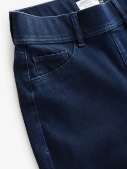 Jeans*Next Blauw met wassing - Jersey denim broek met wijde pijpen