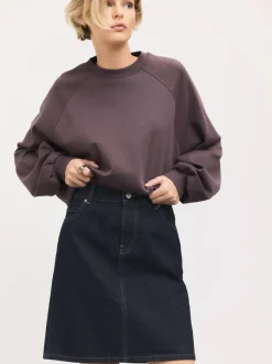 Rokken*Next Blauw met wassing - Knee Length Denim Skirt