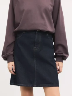 Rokken*Next Blauw met wassing - Knee Length Denim Skirt