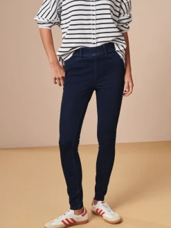 Leggings En Joggingbroeken*Next Blauw met wassing - Lange jersey denim leggings