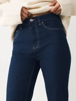 Jeans|Next - Mid Rise Stretch Bootcut Jeans Blauw met wassing