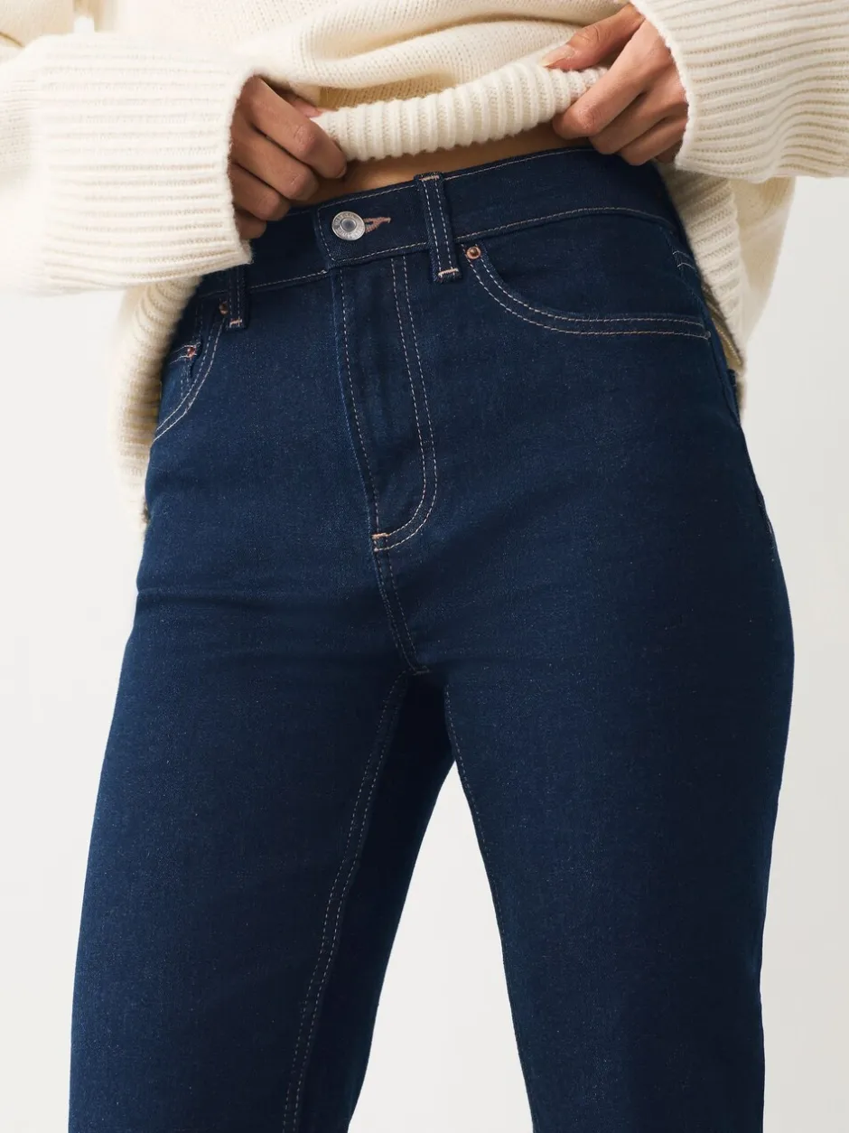 Jeans|Next - Mid Rise Stretch Bootcut Jeans Blauw met wassing