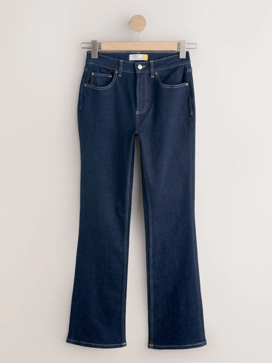 Jeans|Next - Mid Rise Stretch Bootcut Jeans Blauw met wassing