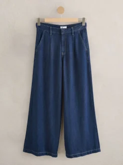 Jeans*Next - N. Premium Palazzo-jeans met wijde pijpen Blauw met wassing