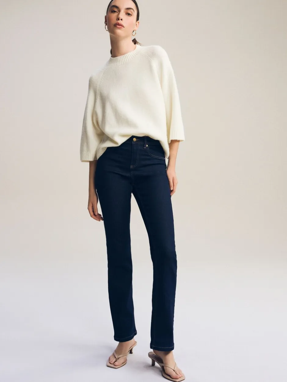 Jeans*Next Blauw met wassing - Superzachte bootcut-jeans