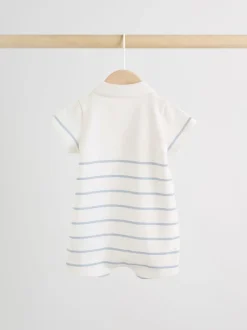 Rompertjes En Tuinbroeken|Next - Verpakking van 2 jersey babyrompertjes Blauw met wit gestreept