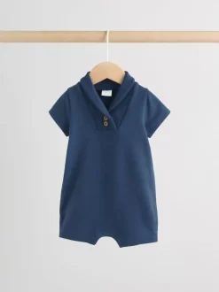 Rompertjes En Tuinbroeken|Next - Verpakking van 2 jersey babyrompertjes Blauw met wit gestreept