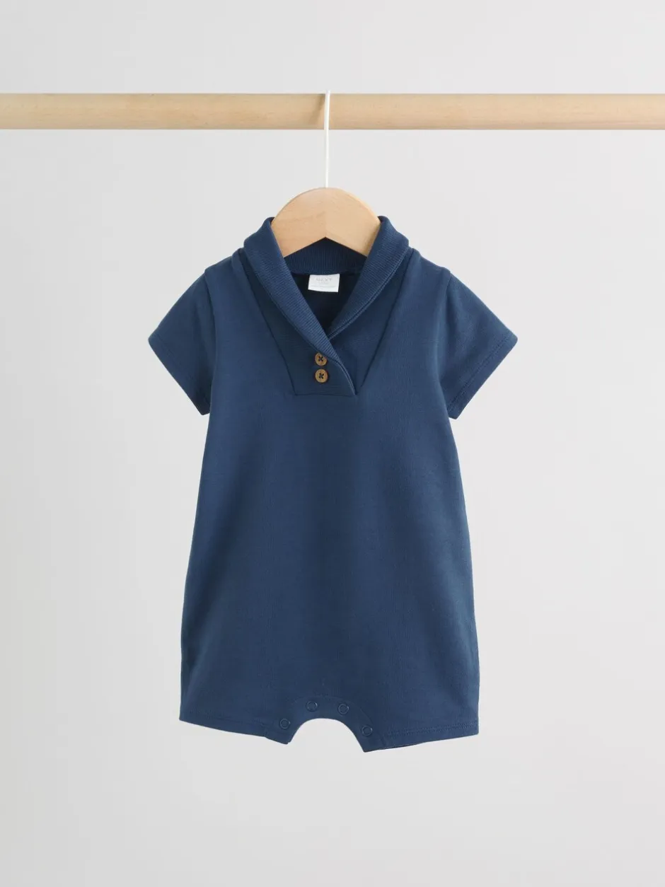 Rompertjes En Tuinbroeken|Next - Verpakking van 2 jersey babyrompertjes Blauw met wit gestreept