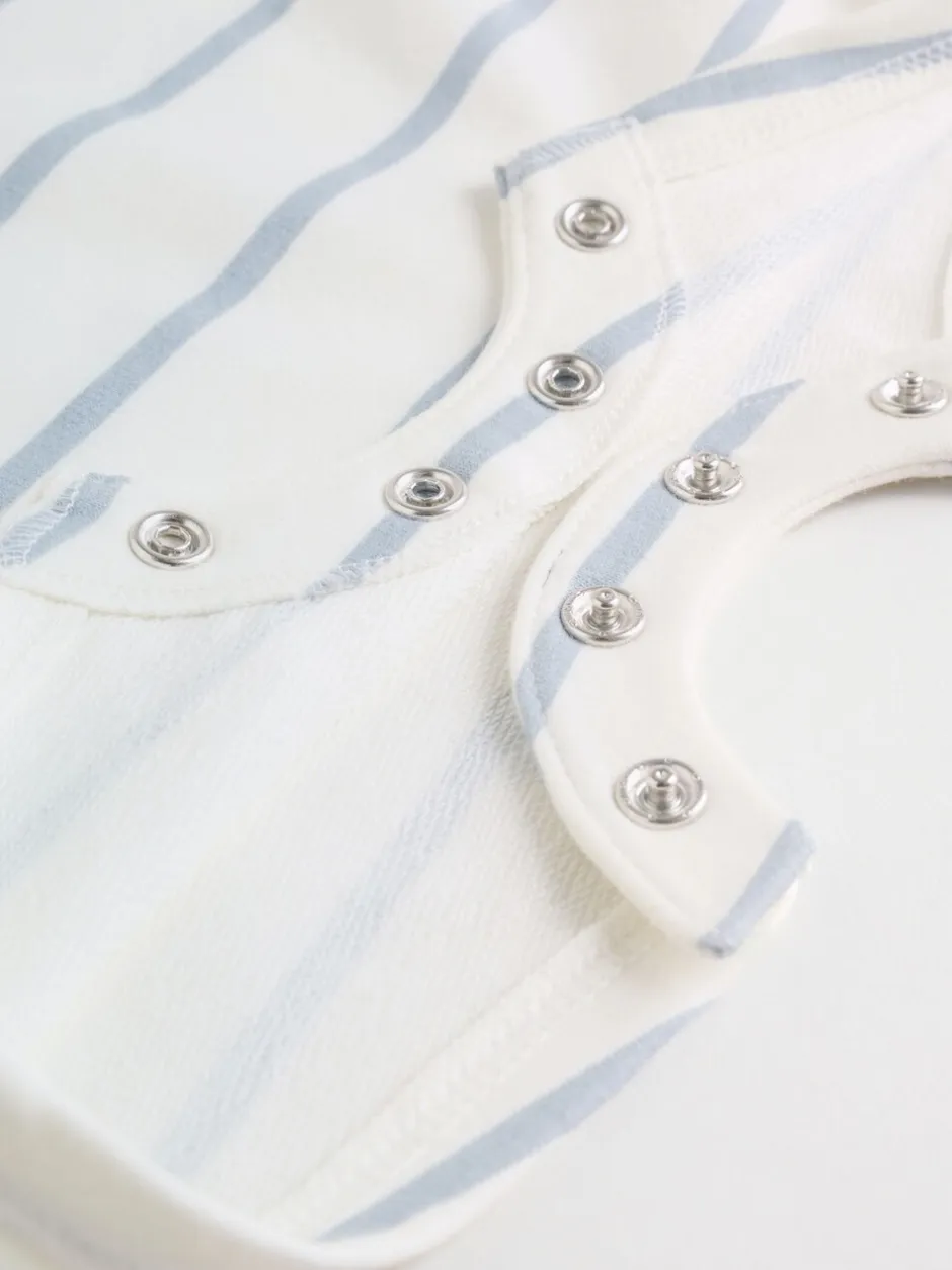 Rompertjes En Tuinbroeken|Next - Verpakking van 2 jersey babyrompertjes Blauw met wit gestreept