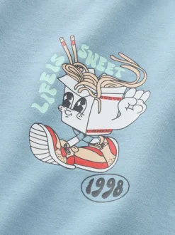 Tops|T-Shirts*Next Blauw Noodle Up - T-shirt met lange mouwen en print op de rug (3mnd -8jr)