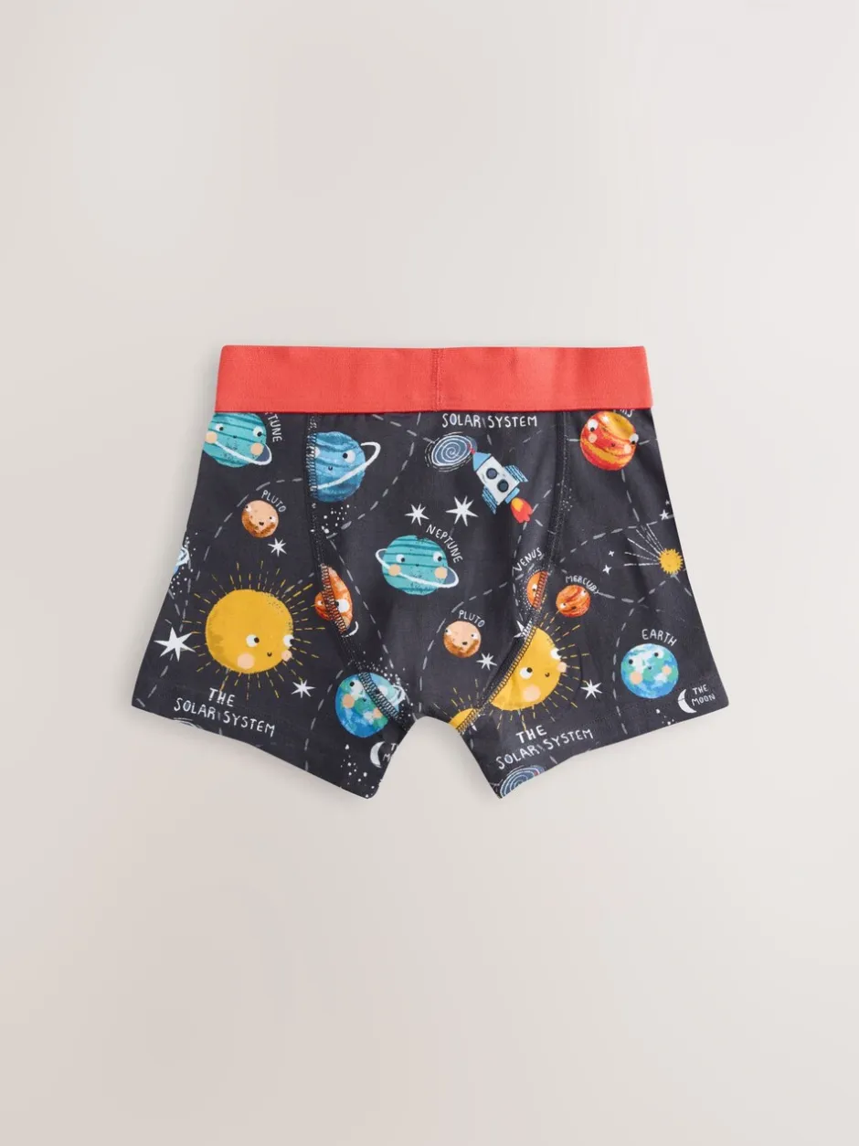 Ondergoed*Next - Junior karakter trunks 5 verpakking (1,5-16jr) Blauw ruimteprint
