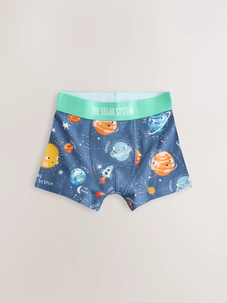Ondergoed*Next - Junior karakter trunks 5 verpakking (1,5-16jr) Blauw ruimteprint