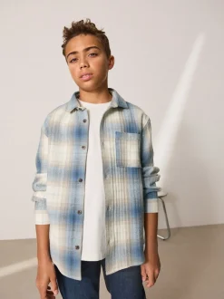 Shirts*Next - Set van geruit overhemd met lange mouwen en T-shirt 2 stuks (3-16jaar) Blauw Schaduw