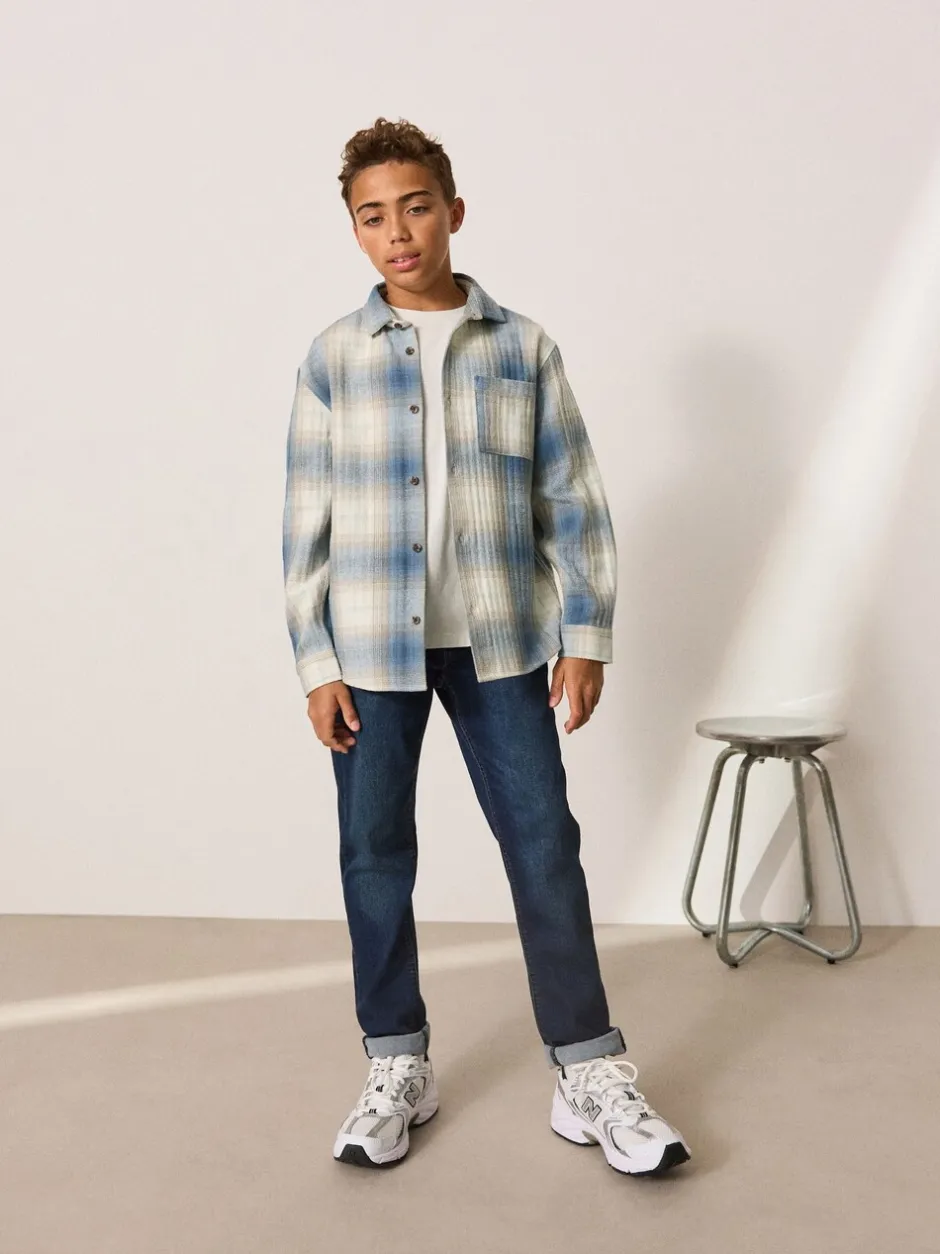 Shirts*Next - Set van geruit overhemd met lange mouwen en T-shirt 2 stuks (3-16jaar) Blauw Schaduw