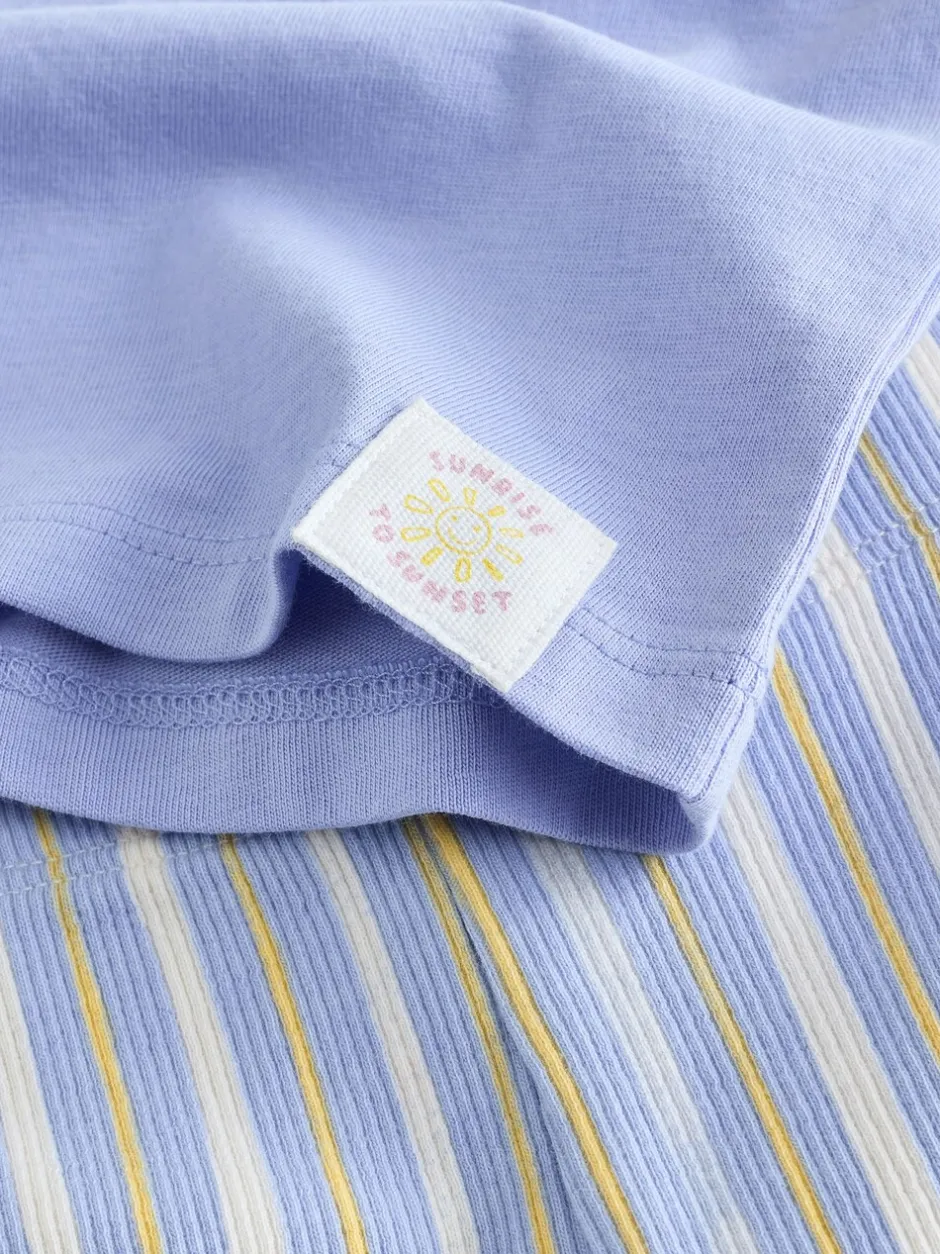 Tops|Sets En Outfits|Next - Set van T-shirt met korte mouwen en fietsshort (3mnd-7jr) Blauw Sunshine
