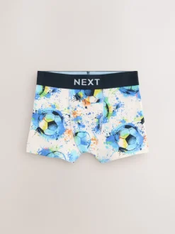 Ondergoed|Next - Verpakking van 5 boxers (2-16jr) Blauw voetbalprint