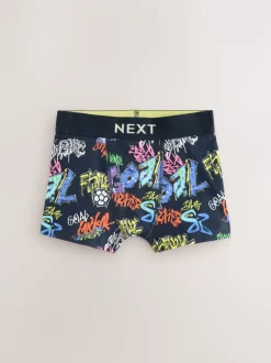 Ondergoed|Next - Verpakking van 5 boxers (2-16jr) Blauw voetbalprint