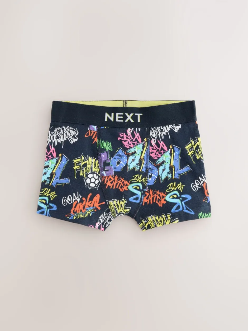 Ondergoed|Next - Verpakking van 5 boxers (2-16jr) Blauw voetbalprint