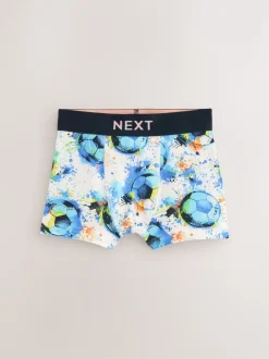Ondergoed|Next - Verpakking van 5 boxers (2-16jr) Blauw voetbalprint