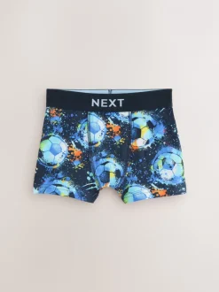 Ondergoed|Next - Verpakking van 5 boxers (2-16jr) Blauw voetbalprint