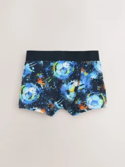 Ondergoed|Next - Verpakking van 5 boxers (2-16jr) Blauw voetbalprint