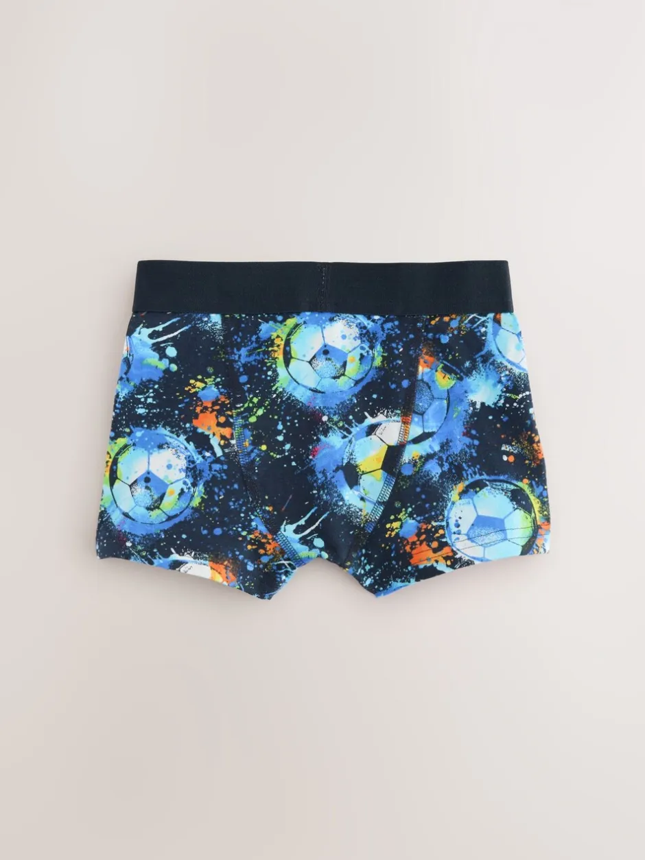 Ondergoed|Next - Verpakking van 5 boxers (2-16jr) Blauw voetbalprint