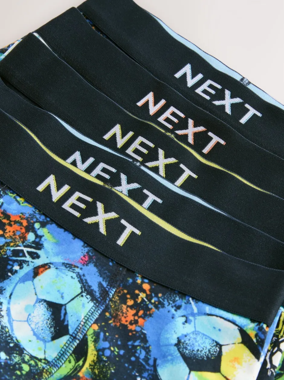Ondergoed|Next - Verpakking van 5 boxers (2-16jr) Blauw voetbalprint