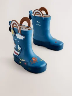 Laarzen|Next Blauw voor op het strand - Aantreklaarzen met handvat
