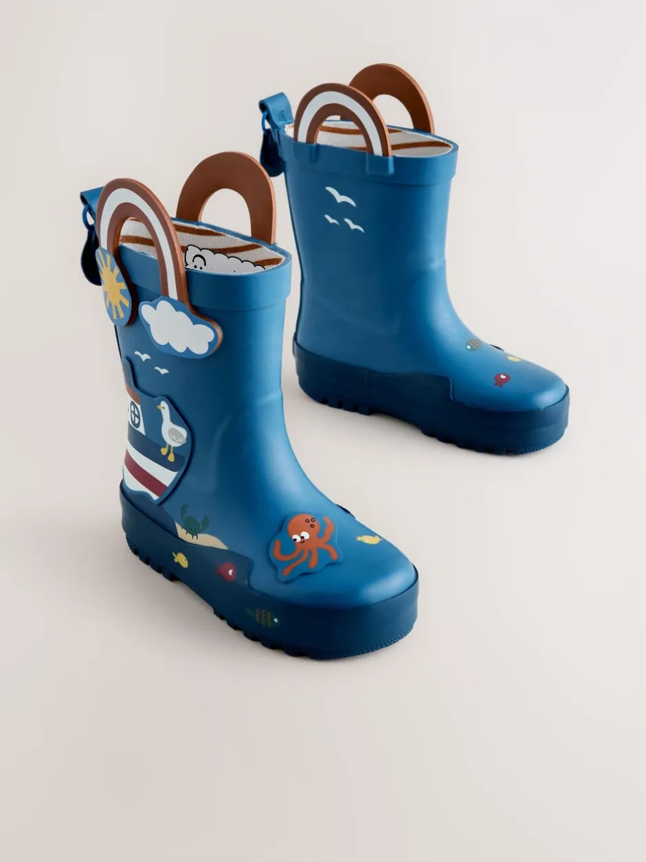 Laarzen|Next Blauw voor op het strand - Aantreklaarzen met handvat