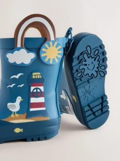 Laarzen|Next Blauw voor op het strand - Aantreklaarzen met handvat