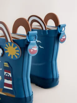 Laarzen|Next Blauw voor op het strand - Aantreklaarzen met handvat
