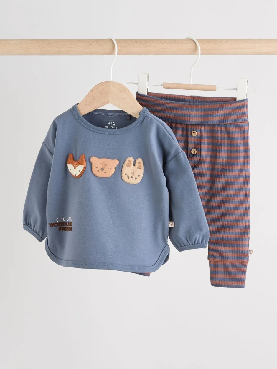 Tops|Sets En Outfits|Next Blauw Woodland - Babyset van top en Leggings 2 -delig (0mnd-3jr)