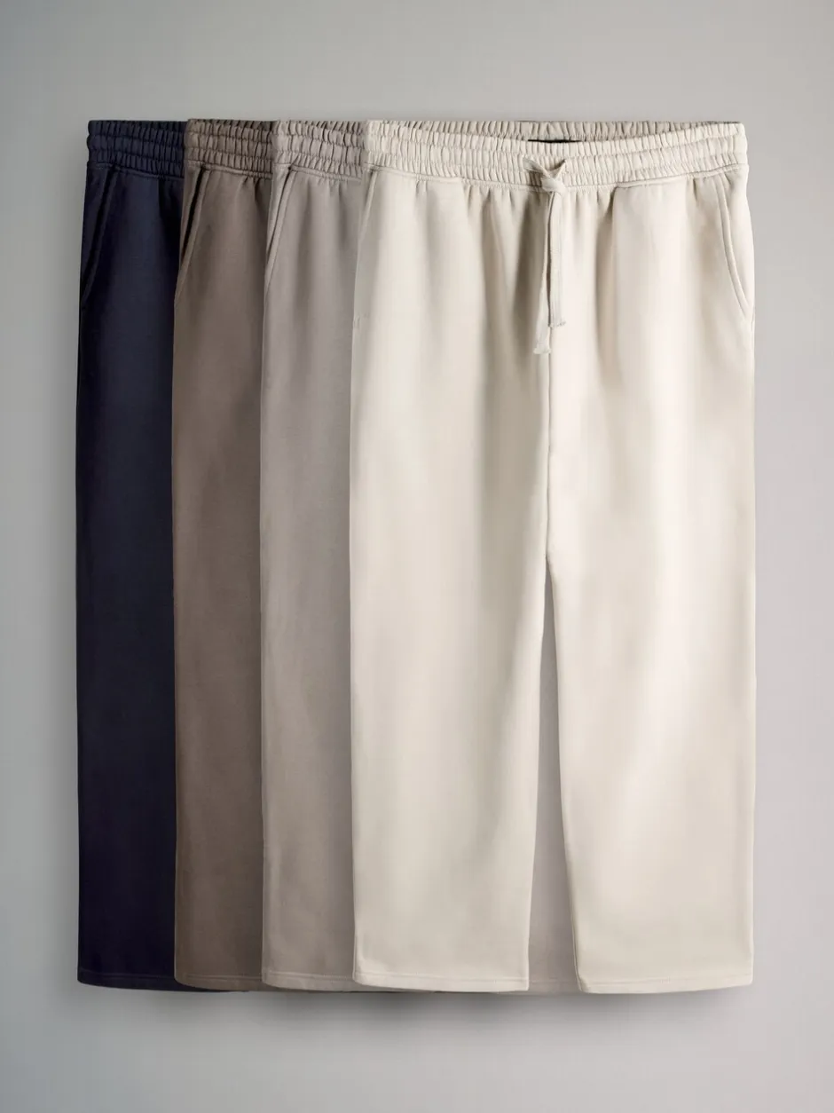 Loungewear|Joggingbroeken*The Set - 4 Pack Joggingbroeken met wijde pijpen Blauw/bruin