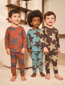 Pyjama's|Nachtkleding En Pyjama's|Next - Verpakking van 3 knusse pyjama's (9 mnd-10 jr) Blauw/bruin