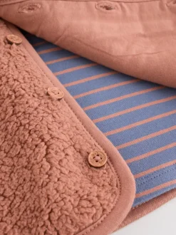 Tops|Sets En Outfits*Next - Baby Bodywarmer Top en Leggings Set (0mnd-2jr) Blauw/Bruin Berenknuffels Slogan Borg