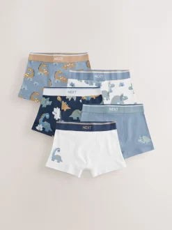 Ondergoed*Next - Verpakking van 5 trunks (1,5-12jr) Blauw/bruin met dinoprint