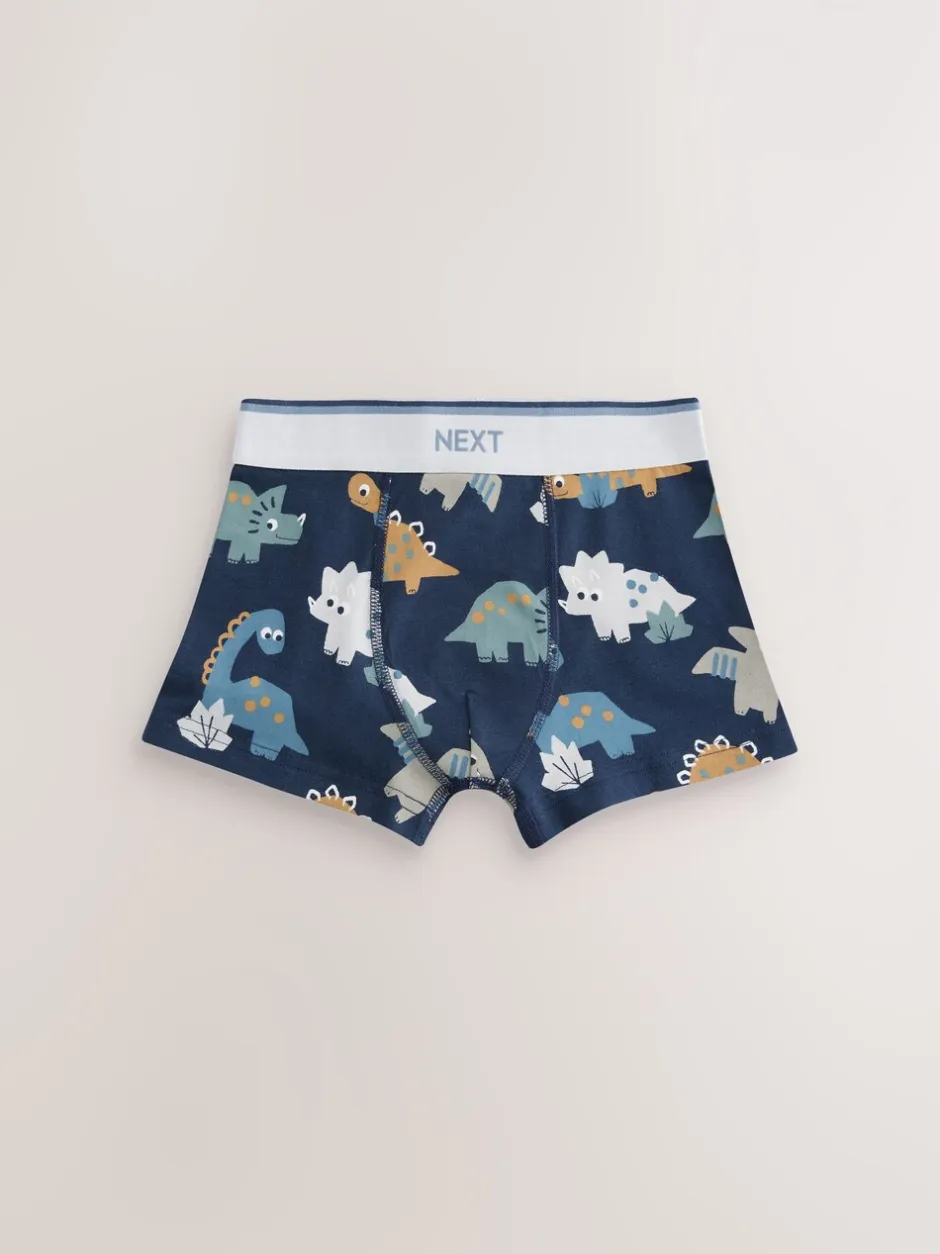 Ondergoed*Next - Verpakking van 5 trunks (1,5-12jr) Blauw/bruin met dinoprint