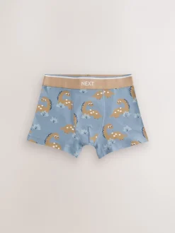 Ondergoed*Next - Verpakking van 5 trunks (1,5-12jr) Blauw/bruin met dinoprint
