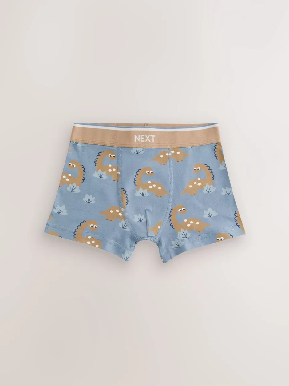 Ondergoed*Next - Verpakking van 5 trunks (1,5-12jr) Blauw/bruin met dinoprint