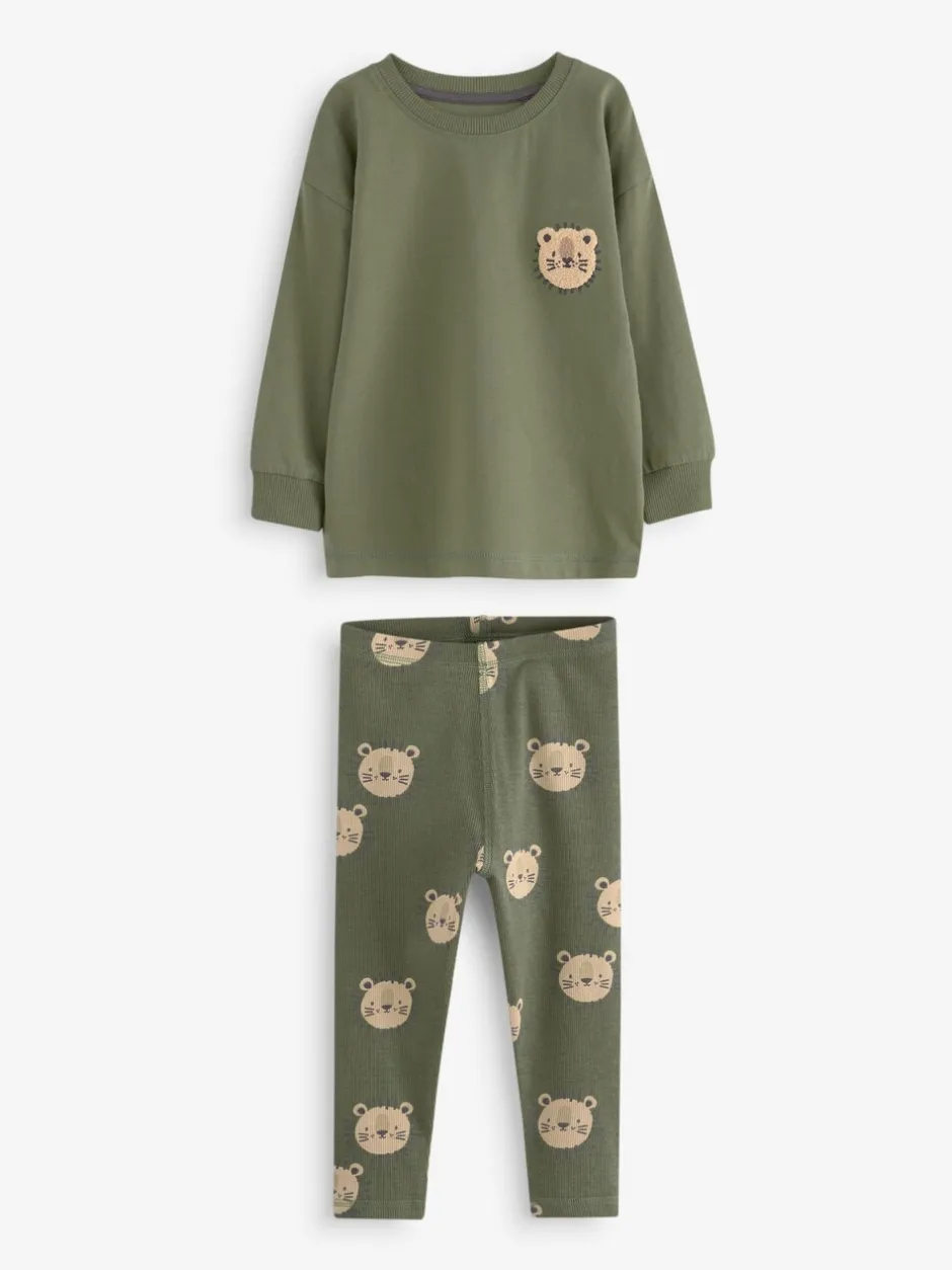 Pyjama's|Nachtkleding En Pyjama's|Next Blauw/bruin/kakigroen dierenprint - Verpakking van 3 knusse pyjama's (9mnd-8jr)