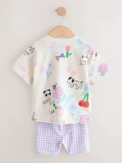 Tops|Sets En Outfits*Next - Top & Cycle Shorts Set 2 Pack (3mths-7yrs) Blauw/crèmekleurig