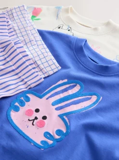 Tops|Sets En Outfits*Next - Top & Cycle Shorts Set 2 Pack (3mths-7yrs) Blauw/crèmekleurig