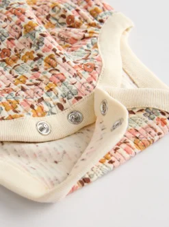 Rompertjes En Hemdjes*Next - Verpakking van 4 babyrompers met lange mouwen en ruches (0mnd-2jr) Blauw/crème/koraal Ditsy