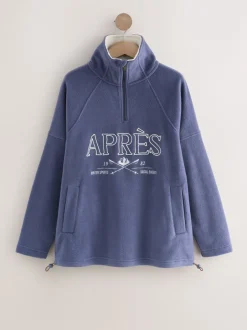 Hoody's En Sweatshirts*Next - Fleece trui met korte rits Blauwe Apres