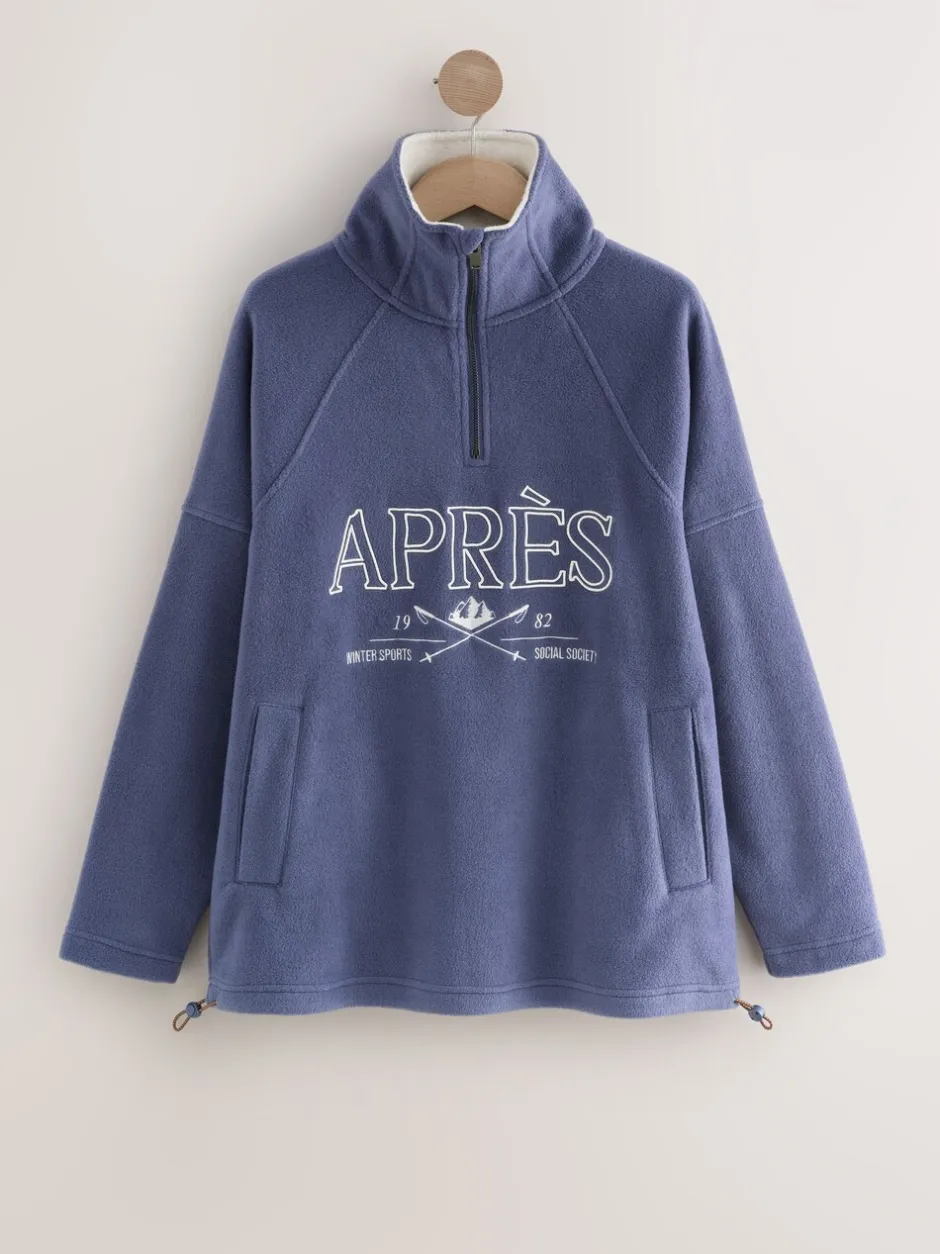 Hoody's En Sweatshirts*Next - Fleece trui met korte rits Blauwe Apres