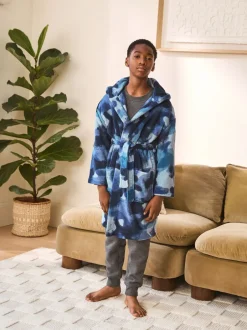 Kamerjassen|Nachtkleding En Pyjama's*Next - Damesbadjas (3-16jaar) Blauwe camouflage spray